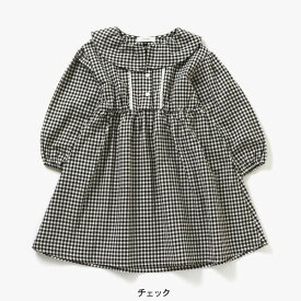 【20%OFF】ラッフルカラーワンピース キッズ 女の子 ベビー トップス 長袖 長そで 花柄 フラワー デニムワンピース チェック ギャザー おんなのこ 子供服 セラフ Seraph 4026269 S117034-m11mm14 【メール便可】 24SP-k-t【SALEsaleセールバーゲン】