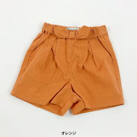 カラバリリボンキュロット キッズ ベビー ボトム ボトムス ショートパンツ 女の子 シンプル 無地 カラーパンツ デニムパンツ 子供 メイクユアデイ MAKE YOUR DAY 4026313 M420303-m14mm 【メール便可】