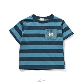 DENIM POCKET TEE キッズ ベビー ジュニア トップス 半袖Tシャツ ポケT デニムポケット シンプル ボーダー 無地 男の子 カジュアル 子供 子ども 子供服 エフオーキッズ F.O.KIDS 4026429 R207184-95m15mm 【メール便可】