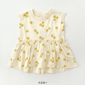 【50%OFF】総柄フリルチュニック キッズ ベビー トップス 花柄チュニック ノースリーブ カットソー 女の子 子ども こども 子供 リオ RIO 4026441 P11502-42-13m14mm 【メール便可】 24SP-4-t【SALEsaleセールバーゲン】