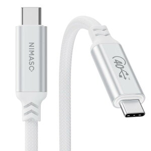 NIMASO USB4 �P�[�u�� 1M Thunderbolt 4 �Ή� Thunderbolt 3 ��USB-C�Ɖ��ʌ݊� USB-IF�F�؎擾 40Gbps�����]�� PD�Ή� 100W/5A �}���[�d USB 4.0 8K@60Hz / 2��4K@6