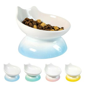 ペットボウル 猫 食器 えさ入れ 猫 みずのみ お皿 磁器 滑り止め 犬 フードボウル 猫 食器 陶器 頸椎を保護する 食べやすい かわいい 猫の形 犬 食器 水入れ 餌入れ ペット食器 猫 犬 ペットウォーターボトル 洗いやすい 猫 えさ 皿 食事のストレスを軽減