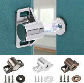 マグネット キャッチ ネジ付き 4個セット 強力 マグネットキャッチ 亜鉛合金製 戸棚 家具扉 クローゼット 食器棚用 キャッチャー 止め金具 引き出し用 磁気ドアキャッチ