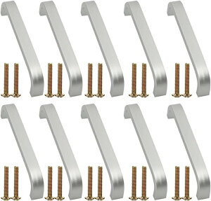 取っ手 ドア取っ手戸棚 食器棚用 キャビネット取手 引き出し つまみ 金具 アルミ合金 ノブ ハンドル10個セット