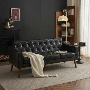 �\�t�@�[ 3�l�|�� �J�E�`�\�t�@ ���r���O�\�t�@ �I�t�� �I�b�g�}�� ������� PVC���U�[�^�C�v ���� ���|�����{�b�g�ʂ�铌���q�ɂ��甭�� (Black)