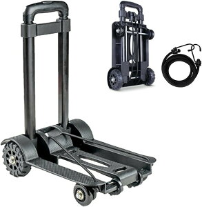キャリーカート 折りたたみ式 台車 超コンパクト 静音 耐荷重量50KG 固定ロープ付き プレゼント