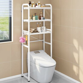 トイレ収納ラック トイレラック トイレ収納 トイレ 棚 2/3段 サニタリー収納 ランドリーラック すき間収納庫 収納棚 簡単設置 おしゃれ 省スペース 浴室収納キャビネット 空間有効活用 洗面所 台所 トイレ 浴室 (3段式,ホワイト)