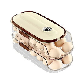 回転卵容器 - 自動回転エッグディスペンサー、冷蔵庫用回転エッグホルダー | 回転卵コンテナ 冷蔵庫用自動卵ホルダー 卵コンス用