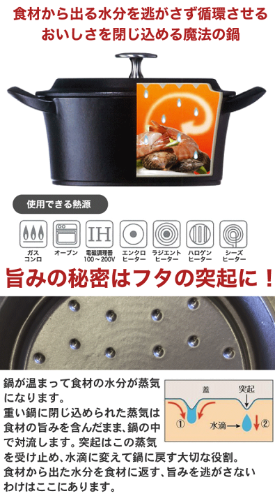 楽天市場】【送料無料】 素材本来の旨みを引き出す魔法の鍋！ IHにも