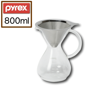 PYREX �p�C���b�N�X �R�[�q�[�T�[�o�[ 800ml �X�e�����X �t�B���^�[�t �h���b�p�[ �h���b�v �R�[�q�[ �T�[�o�[ 0.8L �p�[������ �yCP-8536�z