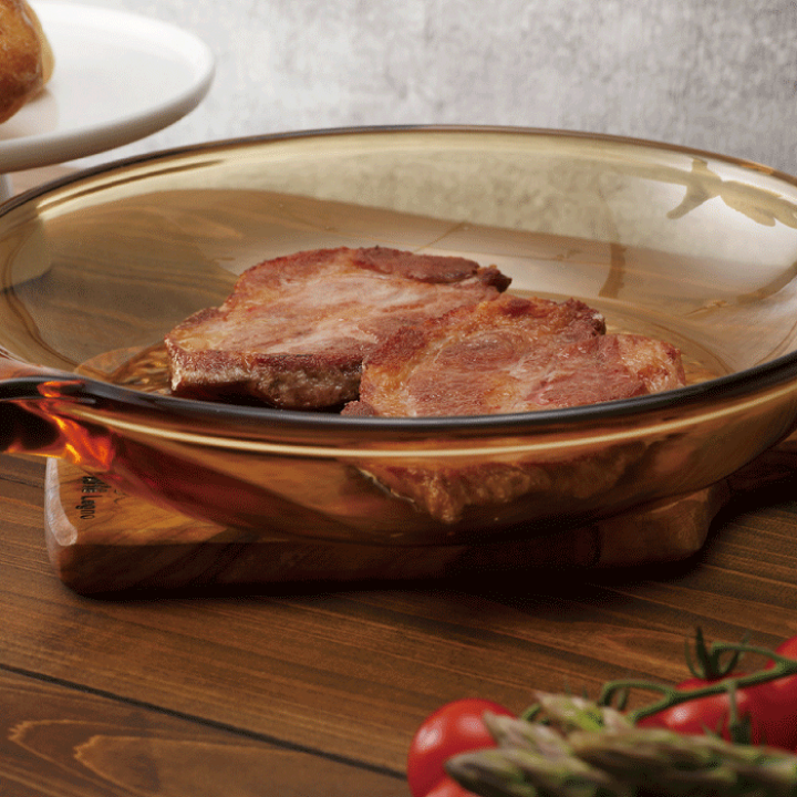 未使用 ビジョン VISON ガラス スキレット フライパン 鍋 USA製 パール金属 スキレット 23cm ガス火専用 ガラス製 VISIONS