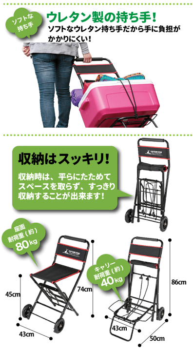 楽天市場】【送料無料】運べる！座れる！ キャリーがチェアに大変身