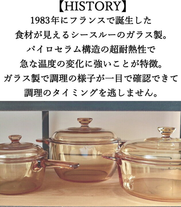 楽天市場】【送料無料】VISIONS 食材が見えるガラス鍋 ガラス製 ソース 