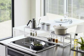 【送料無料】山崎実業 コンロ奥ラック プレート 排気口カバー付き 75cmコンロ用 ホワイト 排気口 台 コンロ カバー 収納 ラック PLATE YAMAZAKI 【5652】