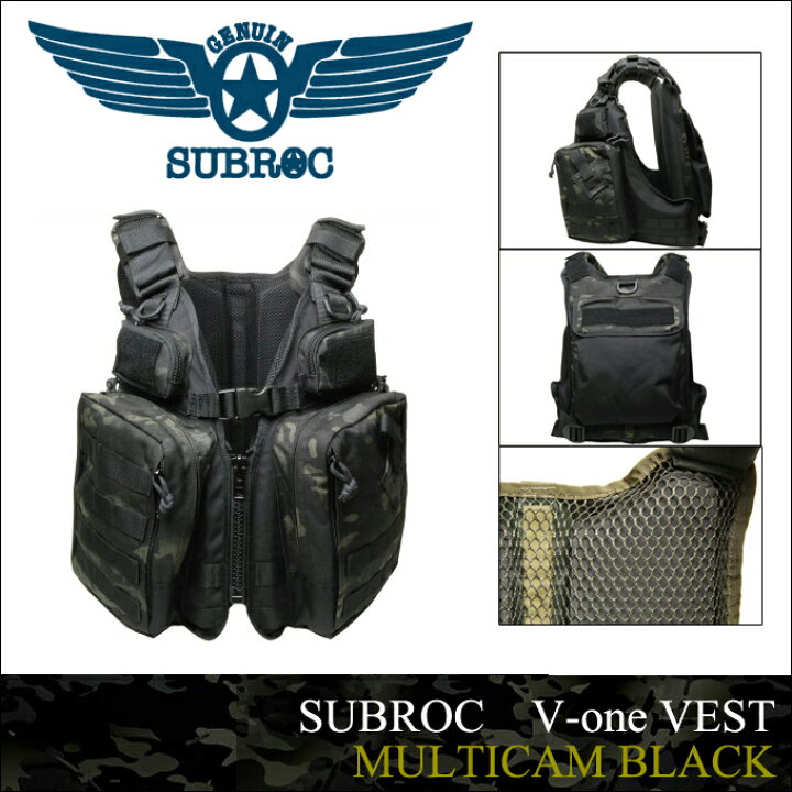 楽天市場】(5) サブロック V-one VEST (カラー：マルチカムブラック 