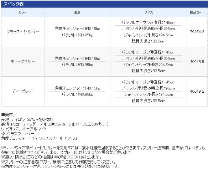 楽天市場】【取り寄せ商品】 シマノ 角度チェンジャー付きパラソル(PS 