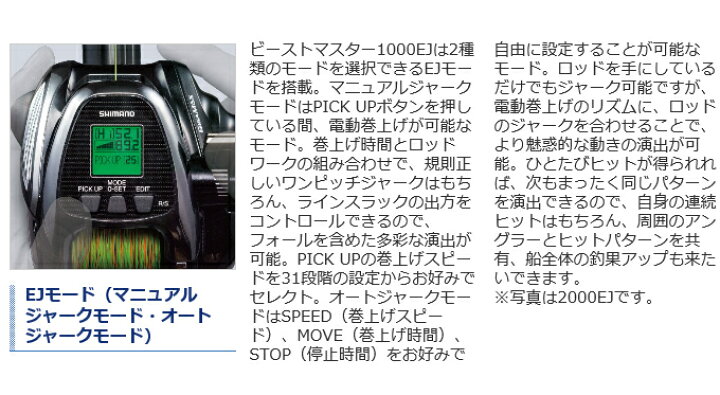 楽天市場】(5)シマノ 20 ビーストマスター 1000EJ 右ハンドル (2020年 