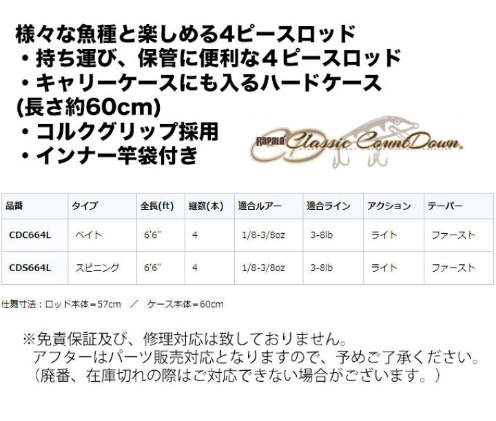 楽天市場 5 Rapara ラパラ クラシックカウントダウン Cdc664l ベイトロッド つり具のマルニシ楽天市場店 楽天市場 5 Rapara ラパラ クラシックカウントダウン Cdc664l ベイトロッド つり具のマルニシ楽天市場店
