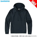 (5)【目玉商品】 シマノ SH-001V (ネイビー) サンプロテクション プルオーバー フーディーシャツ (フィッシングウェア／2022年春夏モデル) /1s6a1l7e-wear