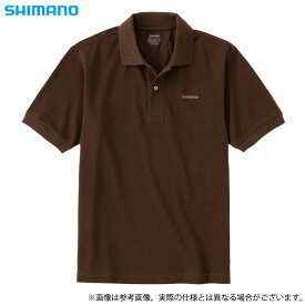 (5)【メール便配送可】 シマノ SH-002V (ブラウン) プレステージ ポロシャツ (フィッシングウェア／2022年春夏モデル)