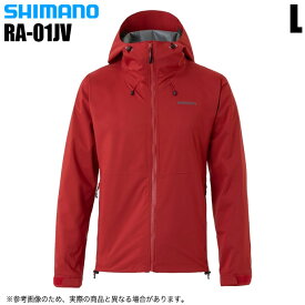 (5) シマノ RA-01JV (レッド／サイズ：L) レインギアジャケット01 (フィッシングウェア／2022年春夏モデル)
