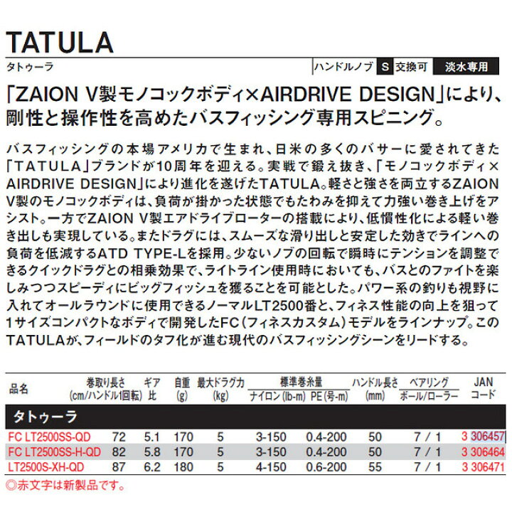 目玉商品】ダイワ 23 タトゥーラ FC LT2500SS-H-QD (2023年モデル 