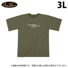 (c)【取り寄せ商品】 エバーグリーン E.G.ドライミックス Tシャツ Aタイプ (カーキ／3L) (フィッシングウェア／2023年モデル)