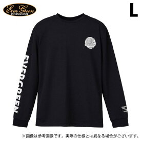 (c)【取り寄せ商品】 エバーグリーン E.G.ドライミックス ロングTシャツ タイプ1 (ブラック／L) (フィッシングウェア／2023年モデル)