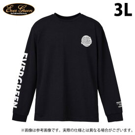 (c)【取り寄せ商品】 エバーグリーン E.G.ドライミックス ロングTシャツ タイプ1 (ブラック／3L) (フィッシングウェア／2023年モデル)