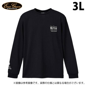 (c)【取り寄せ商品】 エバーグリーン B-TRUEドライミックスロングTシャツ タイプ1 (ブラック／3L) (フィッシングウェア／2023年モデル)