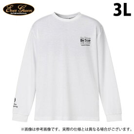 (c)【取り寄せ商品】 エバーグリーン B-TRUEドライミックスロングTシャツ タイプ1 (ホワイト／3L) (フィッシングウェア／2023年モデル)