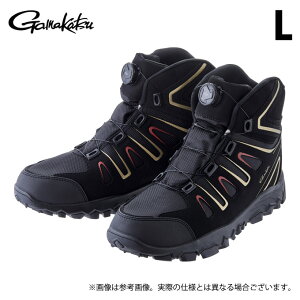(c)【取り寄せ商品】 がまかつ GM4539 (L/ブラック×ゴールド) ダブルグリップ スパイクシューズ(防水) (靴・シューズ/2023年モデル) 【Σ01】