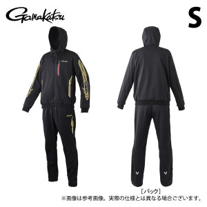 (c)【取り寄せ商品】 がまかつ GM3714 (ブラック×ゴールド/S) スウェットスーツ (フィッシングウェア/2023年秋冬モデル) /23AW 【Σ01】