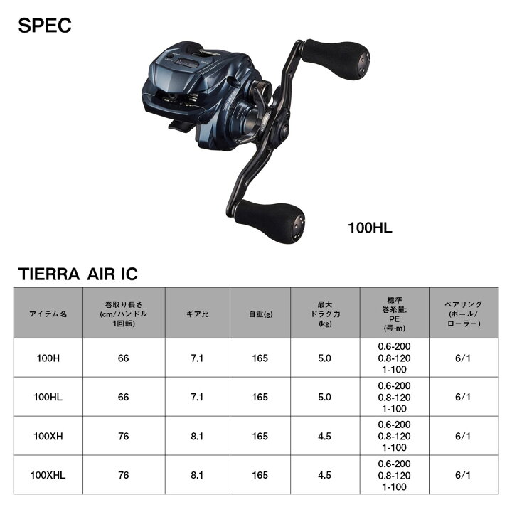 楽天市場】(5)【目玉商品】ダイワ 24 ティエラ AIR IC 100XH 右 