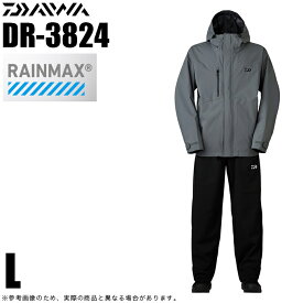 (5)ダイワ DR-3824 (グレー L) RAINMAX レインスーツ (レインウェア) 上下セット/セットアップ/2024年モデル