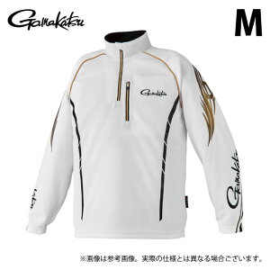 (c)【取り寄せ商品】 がまかつ GM3766 (M/ホワイト) 2WAYウォームジップシャツ (フィッシングウェア/2024年モデル) /がま磯 【Σ01】
