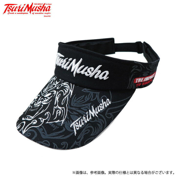 楽天市場 C 取り寄せ商品 釣武者 武者バイザー カラー ブラック サイズ フリー サンバイザー 磯釣り 磯 堤防 谷山商事 Tsurimusha 21年モデル つり具のマルニシ楽天市場店