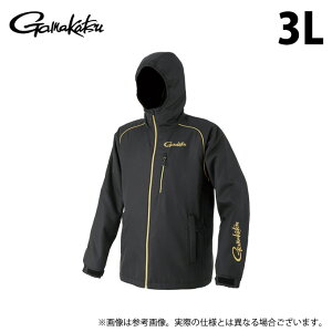 (c)【取り寄せ商品】 がまかつ GM3796 (ブラック×ゴールド/3L) コアサーモフーディ (フィッシングウェア/2025年秋冬モデル) /25AW 【Σ01】