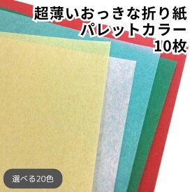【5/16 1:59までクーポン配布中】超薄いおっきな折り紙(パレットカラー) 10枚 | 54.5cm×78.8cm 29色から選択 | BIGサイズ 超上級者向け 大きい折り紙 単色 複雑系折り紙 コンプレックス系 パレットカラー おうち時間 両面同色 プレゼント