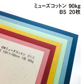 OKミューズコットン 90kg B5 40枚|全131色 ストライプ ブレンド レイド パステル画 色鉛筆 水彩画 本の表紙 カード