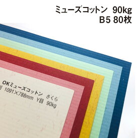 OKミューズコットン 90kg B5 80枚|全131色 ストライプ ブレンド レイド パステル画 色鉛筆 水彩画 本の表紙 カード