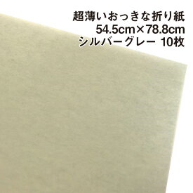 超薄いおっきな折り紙 シルバーグレー 10枚