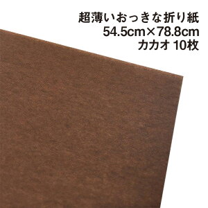 超薄いおっきな折り紙 カカオ10枚|54.5cm×78.8cm BIGサイズ 超上級者向け 大きい折り紙 単色 複雑系折り紙 コンプレックス系 薄い パレットカラー おうち時間 両面同色 プレゼント