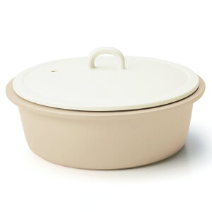 目止め不要 直火土鍋 9号 3〜4人用 コクーン TAMAKI|グレー ベージュ|軽い 軽量 サーマテック|おしゃれ かわいい シンプル|ご飯 炊飯 土鍋ご飯|北欧・韓国・台湾風|火鍋 陶器 お鍋 クレ