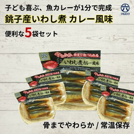 〈送料無料〉【銚子産いわし煮カレー風味5袋】骨までやわらか！ご飯がすすむカレー風味｜缶詰より食べやすいお歳暮に最適｜千葉県匝瑳市・九十九里の丸六工場製造｜湯煎・レンチン対応 常温保存可能。カルシウム豊富で鰯がフワッとしてるから年配者や子どもにも安心。