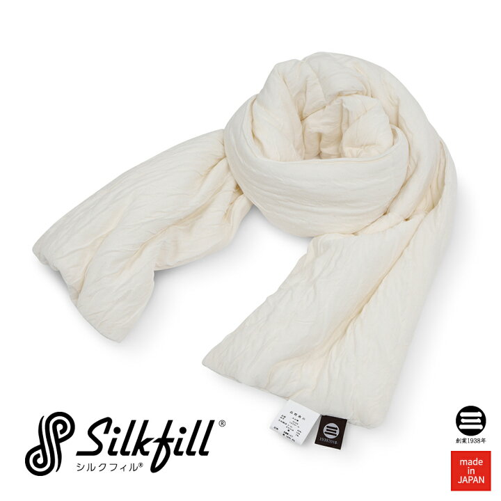 楽天市場】SilkFill 洗えるシルクストール 約20×150cm アイボリー 絹  