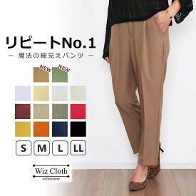 【スーパーセール限定！最大15％OFF】【楽天ランキング1位獲得】テーパードパンツ レディース アンクルパンツ パンツ ボトムス ストレッチ 大きいサイズ LL S ストレッチパンツ ポケット付 ウエストゴム M L アンクル丈 オフィス 通勤 入学式 オケージョン