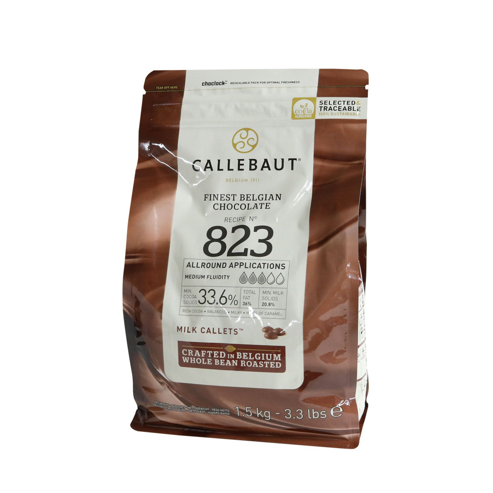 Callebaut 823 33.6%-Milk Chocolate Couverture 登場大人気アイテム いつでも送料無料 1.5kｇ5-10月夏季クール便クーベルチュールチョコ 823カレット33.6％ カレボー BEL Drops