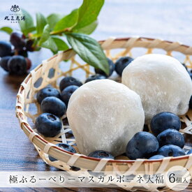 【送料無料】丸三老舗 極（きわみ）ぶるーべりーマスカルポーネ大福 6個入り 1箱 ≪専用箱入≫ お中元 御中元 和菓子 フルーツ大福 ブルーベリー あんこ 羽二重餅 ギフト 高級 スイーツ お取り寄せ お誕生日 限定 お盆 帰省みやげ 暑中御見舞