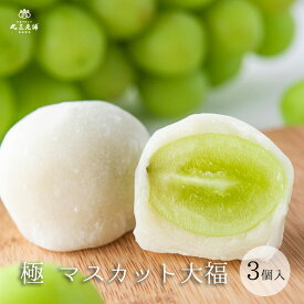 丸三老舗 極（きわみ）マスカット大福 3個入り 1箱 ≪専用箱入≫ 母の日 和菓子 フルーツ大福 シャインマスカット ギフト お祝い 内祝い お返し 高級 スイーツ お取り寄せ ラッピング お誕生日 手土産